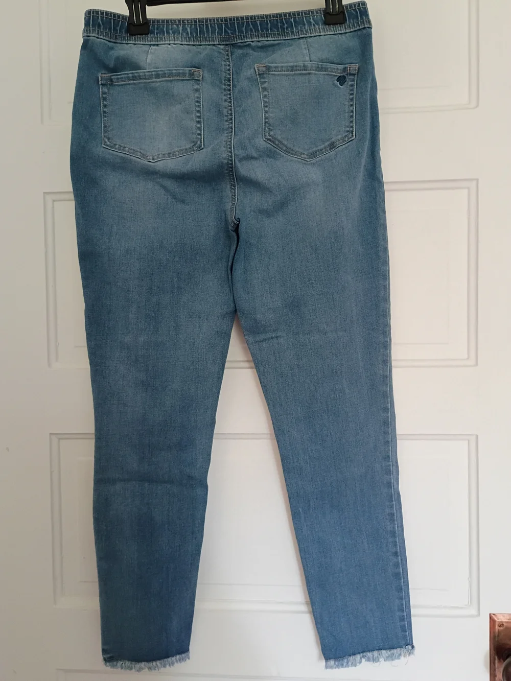Justice Light Blue Distressed Skinny Jeans with Drawstring